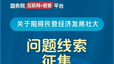 极品女神喷水视频网站国务院“互联网+督查”平台公开征集阻碍民营经济发展壮大问题线索